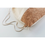 Sacs cordon avec logo en coton 160g/m2 et détail en liège Corizza couleur beige troisième vue