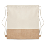Sac cordon personnalisé en coton 160g/m2 et jute Natural couleur beige deuxième vue