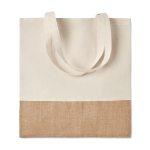 Sacs en coton avec détails en imitation jute 160 g/m2 Natural couleur beige