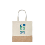 Sacs en coton avec détails en imitation jute 160 g/m2 Natural vue avec zone d'impression