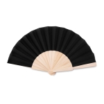 Éventail personnalisé pas cher en bois et polyester Woodster couleur noir