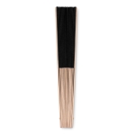 Éventail personnalisé pas cher en bois et polyester Woodster couleur noir deuxième vue