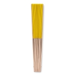 Éventail personnalisé pas cher en bois et polyester Woodster couleur jaune deuxième vue