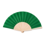 Éventail personnalisé pas cher en bois et polyester Woodster couleur vert