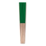 Éventail personnalisé pas cher en bois et polyester Woodster couleur vert deuxième vue