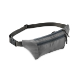 Sac banane publicitaire en polyester avec plusieurs poches Doublezip couleur gris