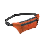 Sac banane publicitaire en polyester avec plusieurs poches Doublezip couleur orange