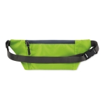 Sac banane publicitaire en polyester avec plusieurs poches Doublezip couleur vert lime deuxième vue