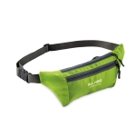 Sac banane publicitaire en polyester avec plusieurs poches Doublezip couleur vert lime vue principale