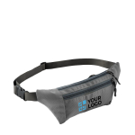 Sac banane publicitaire en polyester avec plusieurs poches Doublezip vue avec zone d'impression