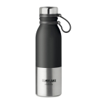 Gourde isotherme personnalisée anti-fuites bicolore 600 ml DoubleTwist couleur noir vue principale
