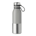 Gourde isotherme personnalisée anti-fuites bicolore 600 ml DoubleTwist couleur gris