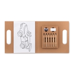 Set pour enfants à colorier avec des feuilles et des crayons Funfolder couleur beige