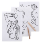 Set pour enfants à colorier avec des feuilles et des crayons Funfolder couleur beige quatrième vue