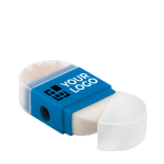 Gomme Duo couleur bleu vue avec zone d'impression