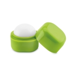 Boule de baume à lèvres publicitaire dans une boîte FPS 15 LipCube couleur vert lime