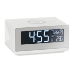 Réveil avec chargeur de téléphone portable sans fil Morning couleur blanc