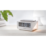 Réveil avec chargeur de téléphone portable sans fil Morning couleur blanc deuxième vue principale