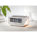 Réveil avec chargeur de téléphone portable sans fil Morning couleur blanc vue d'ambiance principale