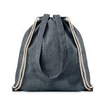 Sac cordon à longues anses en coton recyclé 140g/m2 Reciclo couleur bleu