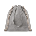 Sac cordon à longues anses en coton recyclé 140g/m2 Reciclo couleur gris