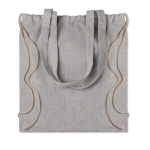 Sac cordon à longues anses en coton recyclé 140g/m2 Reciclo couleur gris deuxième vue