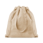 Sac cordon à longues anses en coton recyclé 140g/m2 Reciclo couleur beige