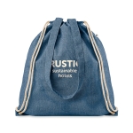 Sac cordon à longues anses en coton recyclé 140g/m2 Reciclo couleur bleu roi vue principale