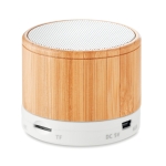 Enceinte Bluetooth personnalisée en bois de style classique Natura couleur blanc deuxième vue