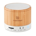 Enceinte Bluetooth personnalisée en bois de style classique Natura couleur blanc vue principale