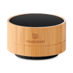 Enceinte Bluetooth personnalisée pas chère en bambou Bamboo couleur noir vue principale