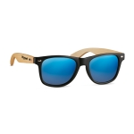 Lunettes de soleil sérigraphiées avec branches en bambou BeachWood couleur bleu deuxième vue principale