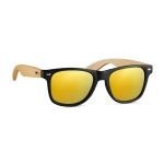 Lunettes de soleil sérigraphiées avec branches en bambou BeachWood couleur jaune deuxième vue