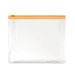 Trousse de toilette publicitaire pas chère, PVC transparent CabinCrew couleur orange transparent