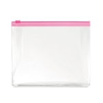 Trousse de toilette publicitaire pas chère, PVC transparent CabinCrew couleur fuchsia transparent 