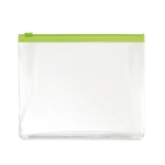 Trousse de toilette publicitaire pas chère, PVC transparent CabinCrew couleur vert lime transparent