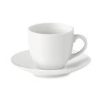 Tasse à expresso avec soucoupe en porcelaine 80ml Lungo couleur blanc