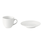 Tasse à expresso avec soucoupe en porcelaine 80ml Lungo couleur blanc deuxième vue