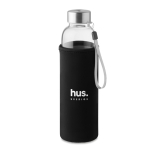 Bouteille publicitaire en verre infuseur avec étui 500 ml TeaBreak couleur noir deuxième vue principale