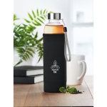 Bouteille publicitaire en verre infuseur avec étui 500 ml TeaBreak couleur noir vue d'ambiance principale