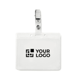 Porte-badge tour de cou personnalisé en PVC ClipOn vue avec zone d'impression