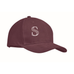 Casquette sérigraphiée de haute qualité en coton épais Cottonstyle couleur bordeaux vue principale
