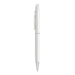 Stylo personnalisés avec finition en métal tactile bleu Encre Metalic couleur blanc
