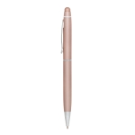 Stylo personnalisés avec finition en métal tactile bleu Encre Metalic couleur rose