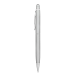 Stylo personnalisés avec finition en métal tactile bleu Encre Metalic couleur argenté mat