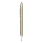 Stylo personnalisés avec finition en métal tactile bleu Encre Metalic couleur champagne