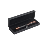 Stylo roller d'entreprise élégant avec étui et encre noire Grace couleur champagne avec boîte