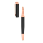 Stylo roller d'entreprise élégant avec étui et encre noire Grace couleur champagne troisième vue