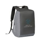 Sac à dos ordinateur personnalisé antivol exclusif de 15,6´´ Metro couleur gris image avec logo