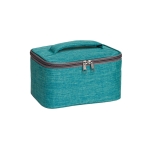 Grand vanity case à poignée matelassée et intérieur doublé Vogue couleur turquoise